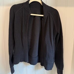lululemon athletica Black Textured Bomber Jacket